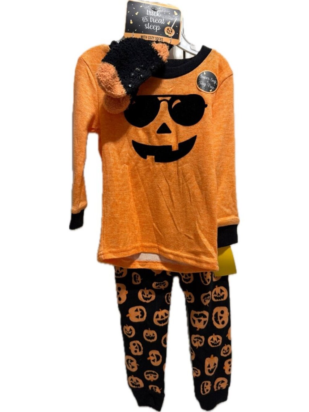 Trick or Treat Sleep Halloween pajama sock SET 18m NWT pumpkin jack o'lantern PJ